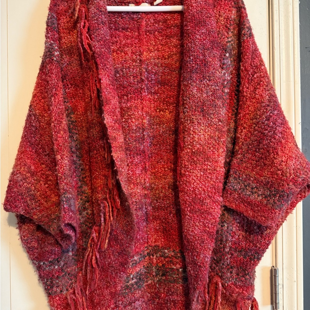 Anthropologie Sleeping On Snow Fringe Boucle Cocoon Cardigan
